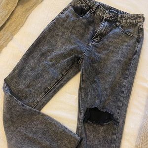 Black washed distressed jeans from Pretty Little Thing